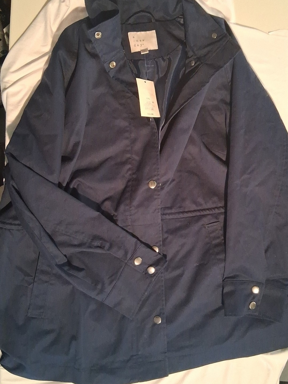 a new day Navy Quilted Jacket with Snap Details